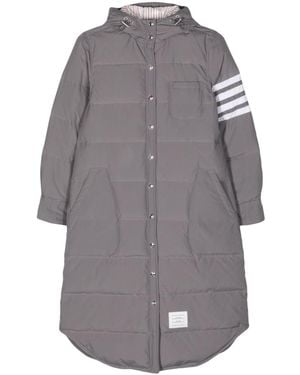 Thom Browne 4Bar Long Down Jacket - Gray
