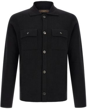 Zanone Button-Up Cardigan - Black
