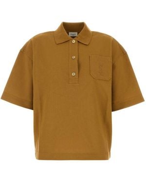 Saint Laurent Cassandre Oversized Piqué Polo - Yellow