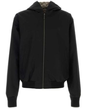 Gucci Logo Hood Jackets - Black