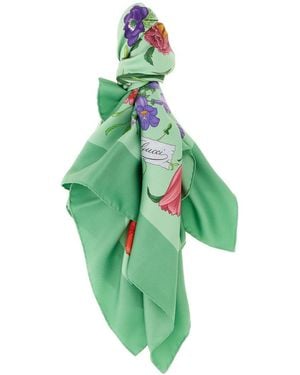 Gucci Floral Scarf - Green