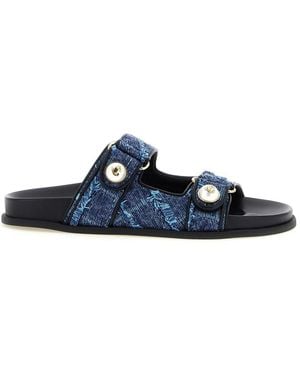 Jimmy Choo Textured Fayence Sandal - Blue