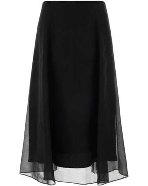 Brunello Cucinelli Silk Skirt - Black