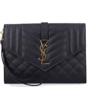 Saint Laurent Matelasse Clutch - Black