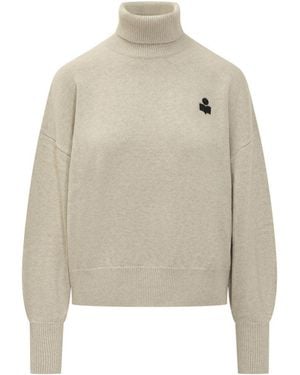 Isabel Marant Off Logo Turtle Neck Jumper - Natural