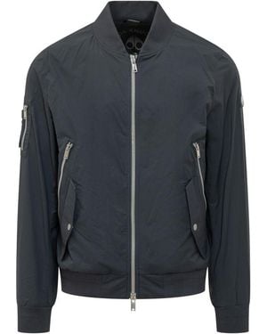Moose Knuckles Solid Mock Collar Jacket - Blue