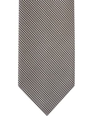 Tom Ford Houndstooth Pattern Tie - Grey