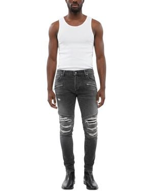 Balmain Skinny Distressed Jeans - Black