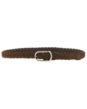 Brunello Cucinelli Woven Buckle Belt - White