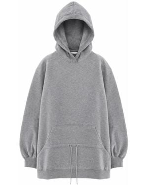 T By Alexander Wang Soft Puffed Sleeves Cotton Mini Dress - Gray