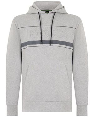 BOSS Regular Logo Hoodie - Gray