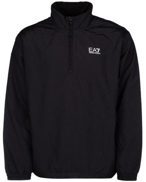 EA7 Logo-Print Windbreaker - Black