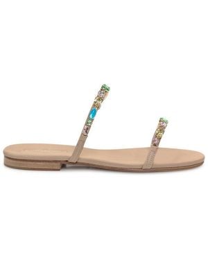 Emanuela Caruso Embellished Sandals - White