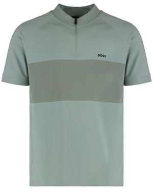 BOSS Half Zip Logo Polo - Green