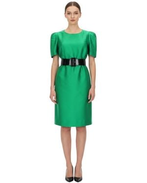 P.A.R.O.S.H. Round Neck Knee Length Dress - Green