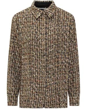 IRO Multicolor Tweed Textured Shirt - Brown