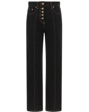 Versace Straight High Rise Jeans - Black