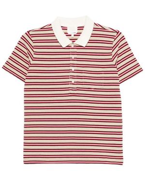 A.P.C. Stripes Shirt Collar Polo - Red