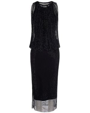 Sportmax Mesh Dress With Crystals - Black