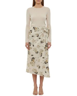 Isabel Marant Floral Calf Length Skirt - Natural