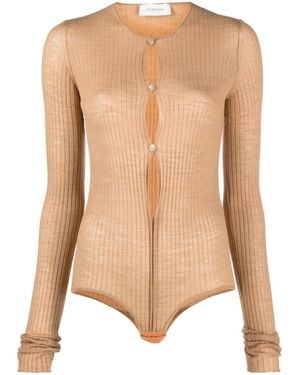 Sportmax Wool Blend Bodysuit - Natural