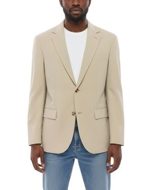 Corneliani Solid Notched Lapel Blazer - Natural