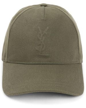 Saint Laurent Ysl Logo Baseball Hat - Green