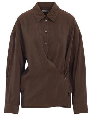Lemaire Relaxed Solid Shirt - Brown