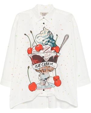 ALESSANDRO ENRIQUEZ Relaxed Graphic Shirt - White