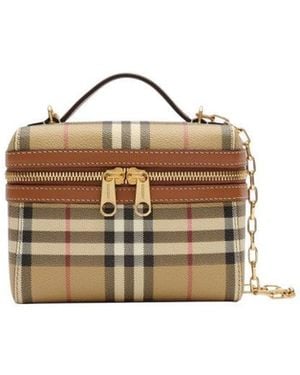 Burberry Check Vanity Mini Crossbody Bag - Metallic