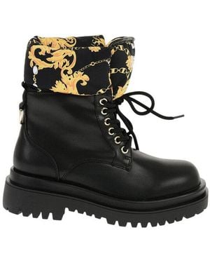 Versace Printed Boots - Black