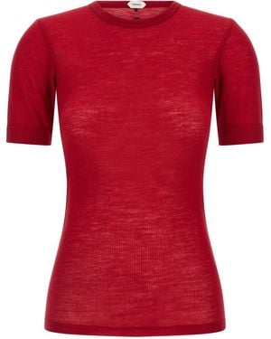 Versace Logo-Embroidered Virgin Wool T-Shirt