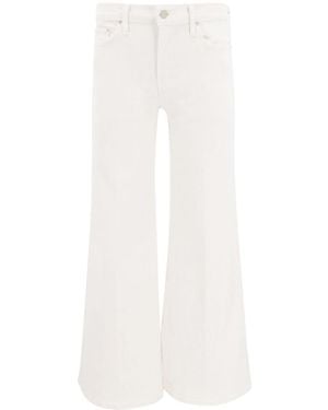 Mother Flared Mid Rise Jeans - White