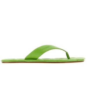 JW Anderson Leather Thong Slippers - Green
