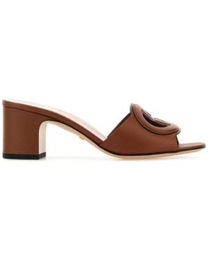 Gucci Interlocking Heels - Brown