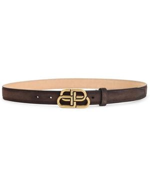 Balenciaga Logo Buckle Belt - Brown