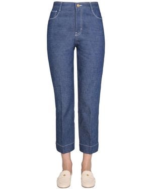 Tory Burch Straight High Rise Jeans - Blue