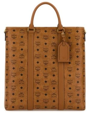 MCM Aren Top Zip Large Tote - Brown