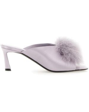 Saint Laurent Solid Mae Mules - White