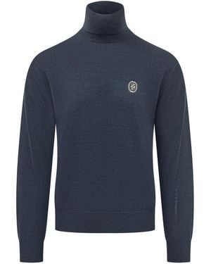Drole de Monsieur Dark Turtle Neck Sweater - Blue