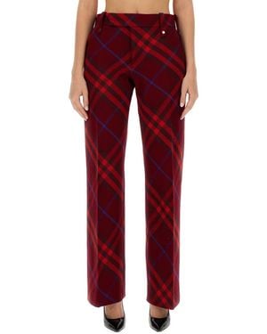 Burberry Regular Flat Front Pants - Red