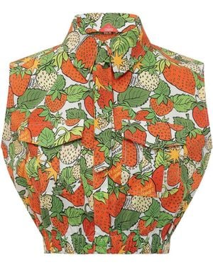 ALESSANDRO ENRIQUEZ Multicolour Printed Sleeveless Shirt - Grey