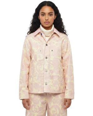 Burberry Floral Shirt Collar Jacket - Natural