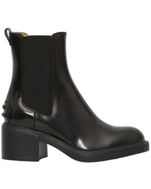 Tod's Leather Ankle Boots - Black