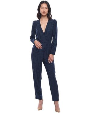 Stella McCartney Jacquard V Neck Jumpsuit - Blue