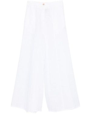 Semicouture Straight Flat Front Pant - White