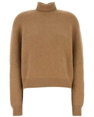 Fendi Camel Cashmere Blend Jumper - Natural
