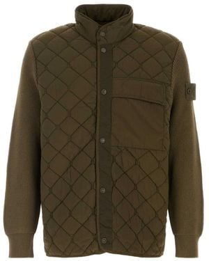 Stone Island Mock Collar Jacket - Green