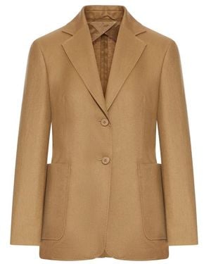 Max Mara Notched Lapel Blazer - Natural