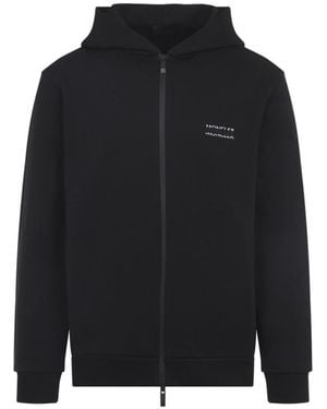 Moncler Logo Zip Up Hoodie - Black